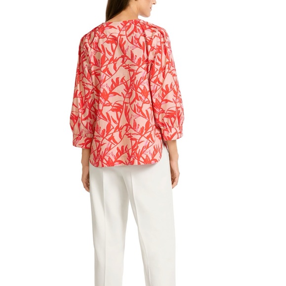 Marc Cain Blouse  Top Orange/Peach Tan EUC Size N6 US 12 - Picture 3 of 11
